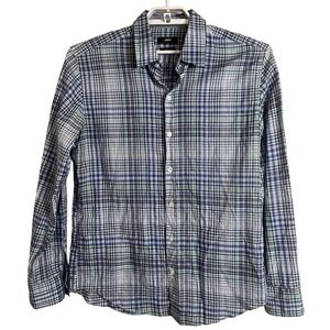 Boss Hugo Boss Sharp Fit Men's Size L Blue Turquoise Long‎ Sleeve Cotton Shirt